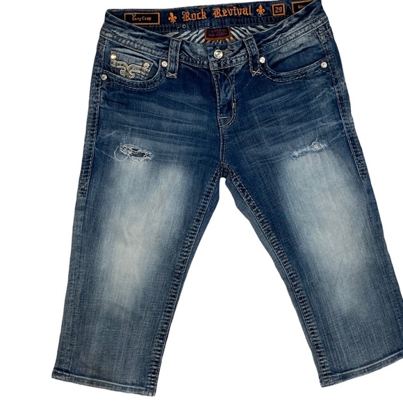 Rock Revival Sherry Easy Crop Distressed Jeans - Picture 1 of 8